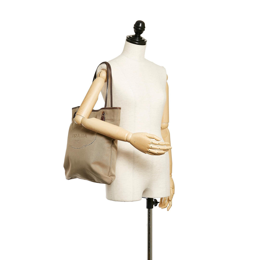 Prada Canapa Logo Canvas Tote Bag (SHG-28188)