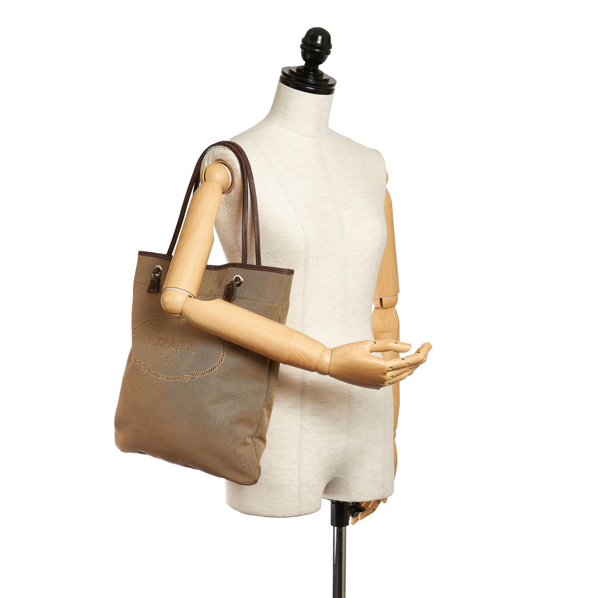 Prada Canapa Logo Canvas Tote Bag (SHG-28733)