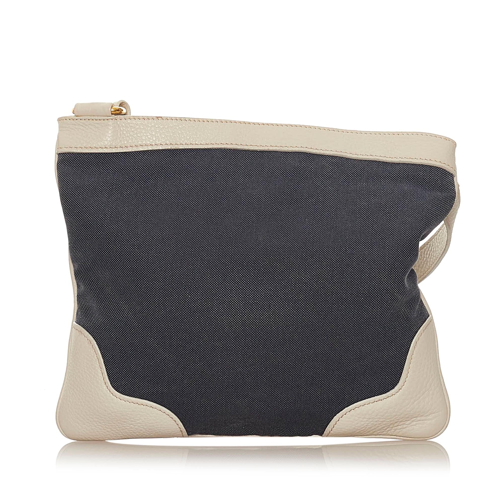 Prada Canapa Logo Denim Crossbody Bag (SHG-28074)