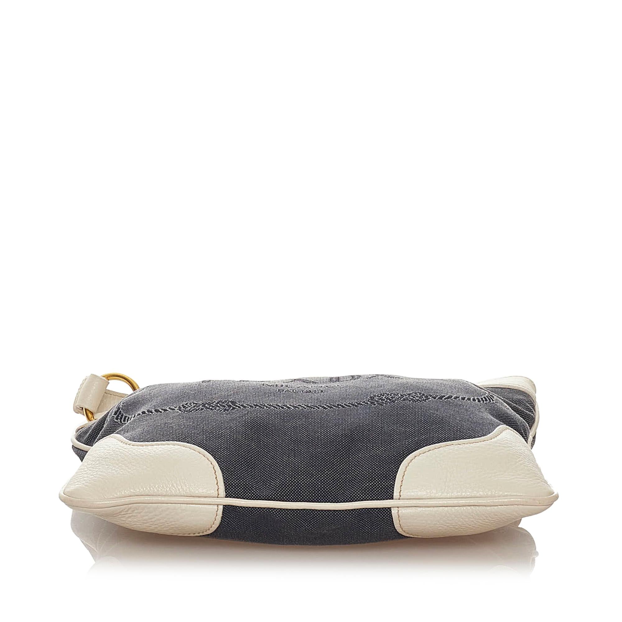 Prada Canapa Logo Denim Crossbody Bag (SHG-28074)