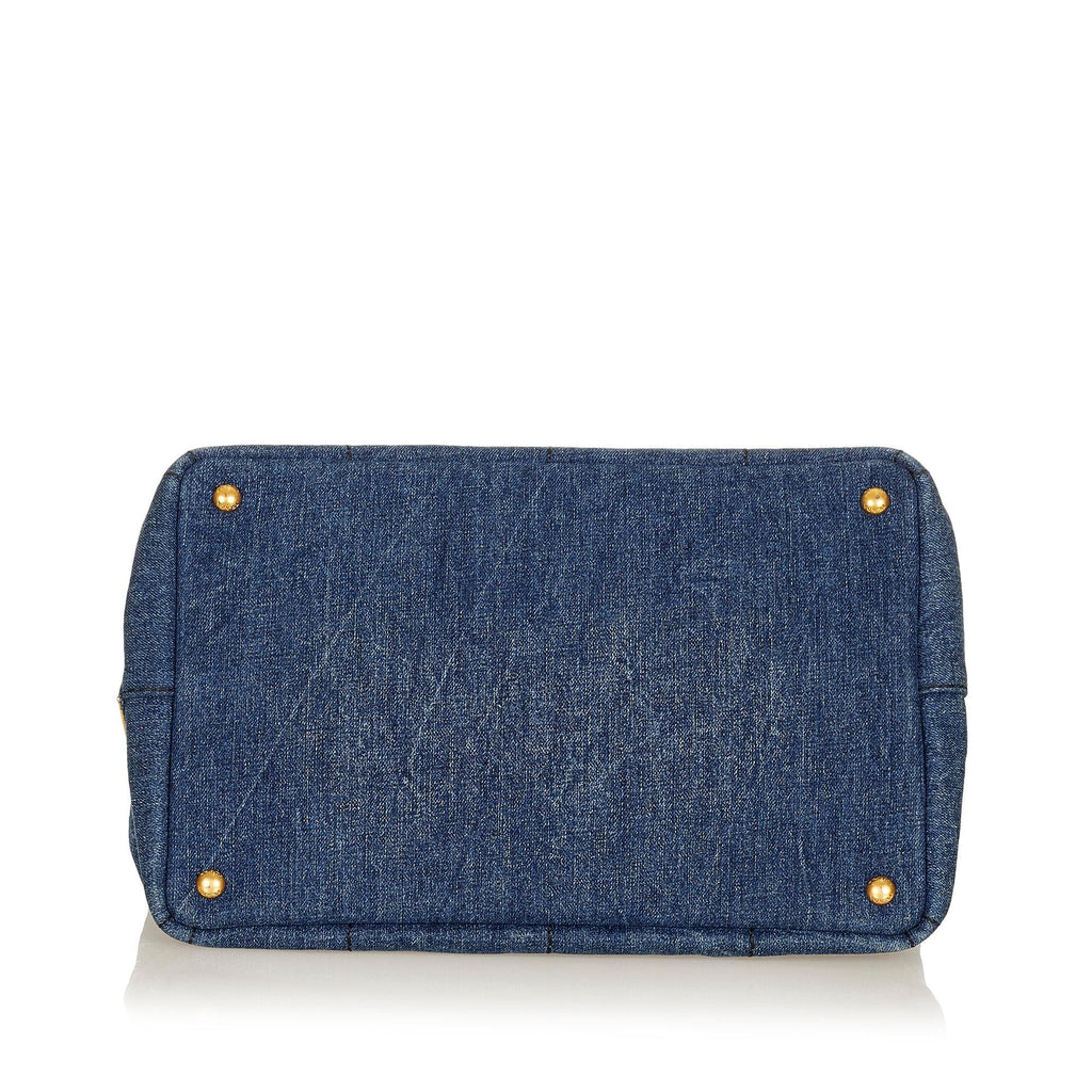 Prada Canapa Logo Denim Hanbag (SHG-27048)