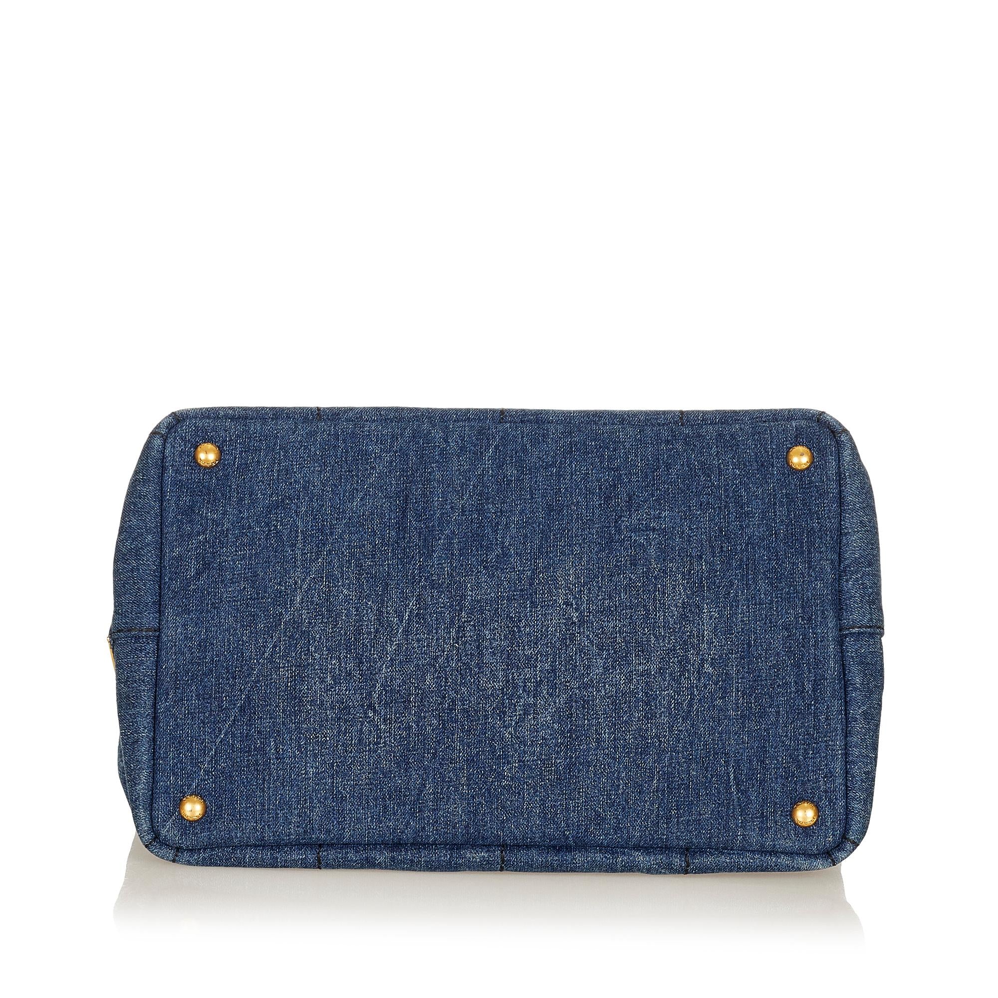 Prada Canapa Logo Denim Hanbag (SHG-27048)