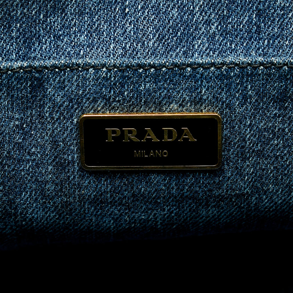 Prada Canapa Logo Denim Hanbag (SHG-27048)
