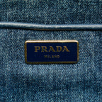 Prada Canapa Logo Denim Tote Bag (SHG-27049)