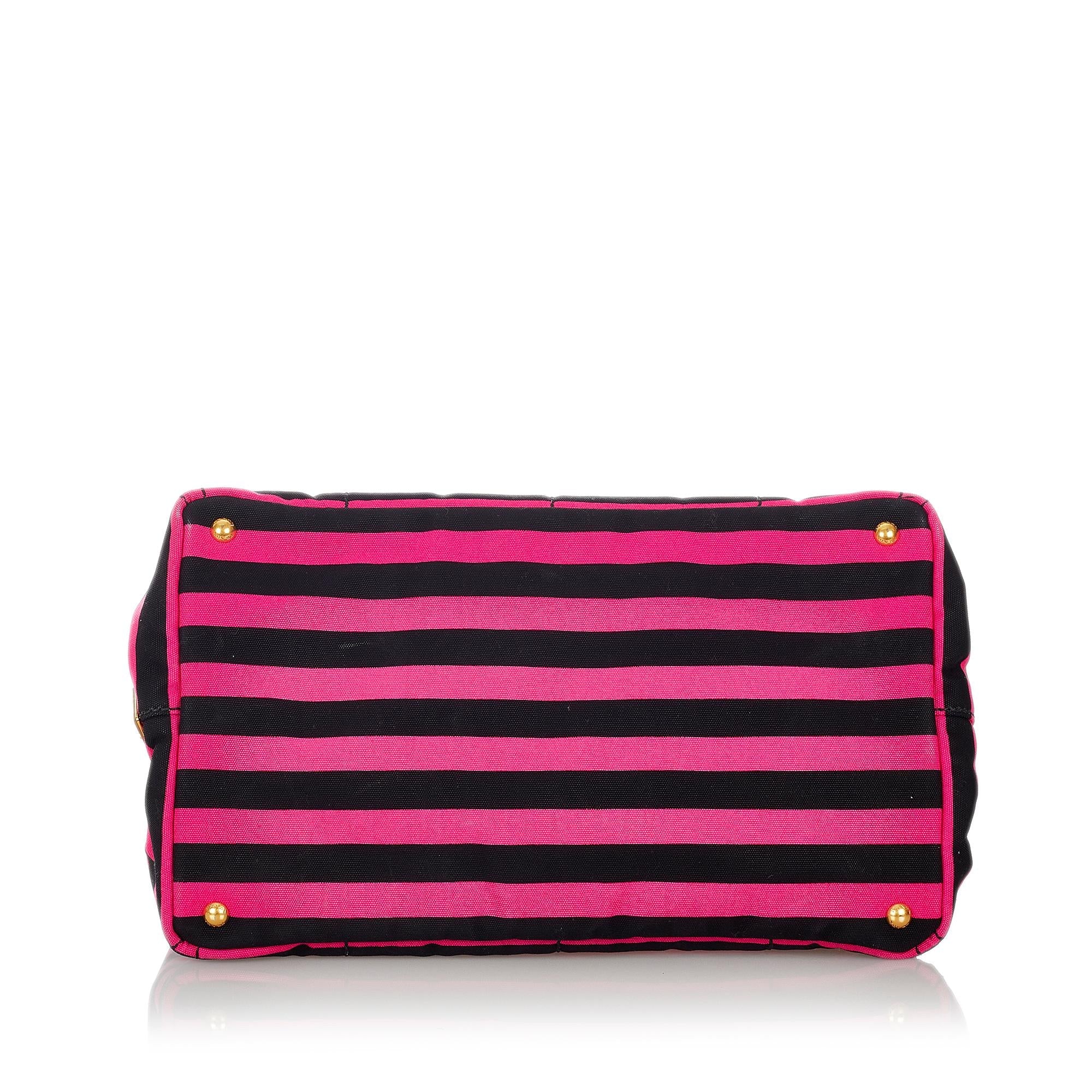 Prada Canapa Righe Stripe Tote Bag (SHG-27071)