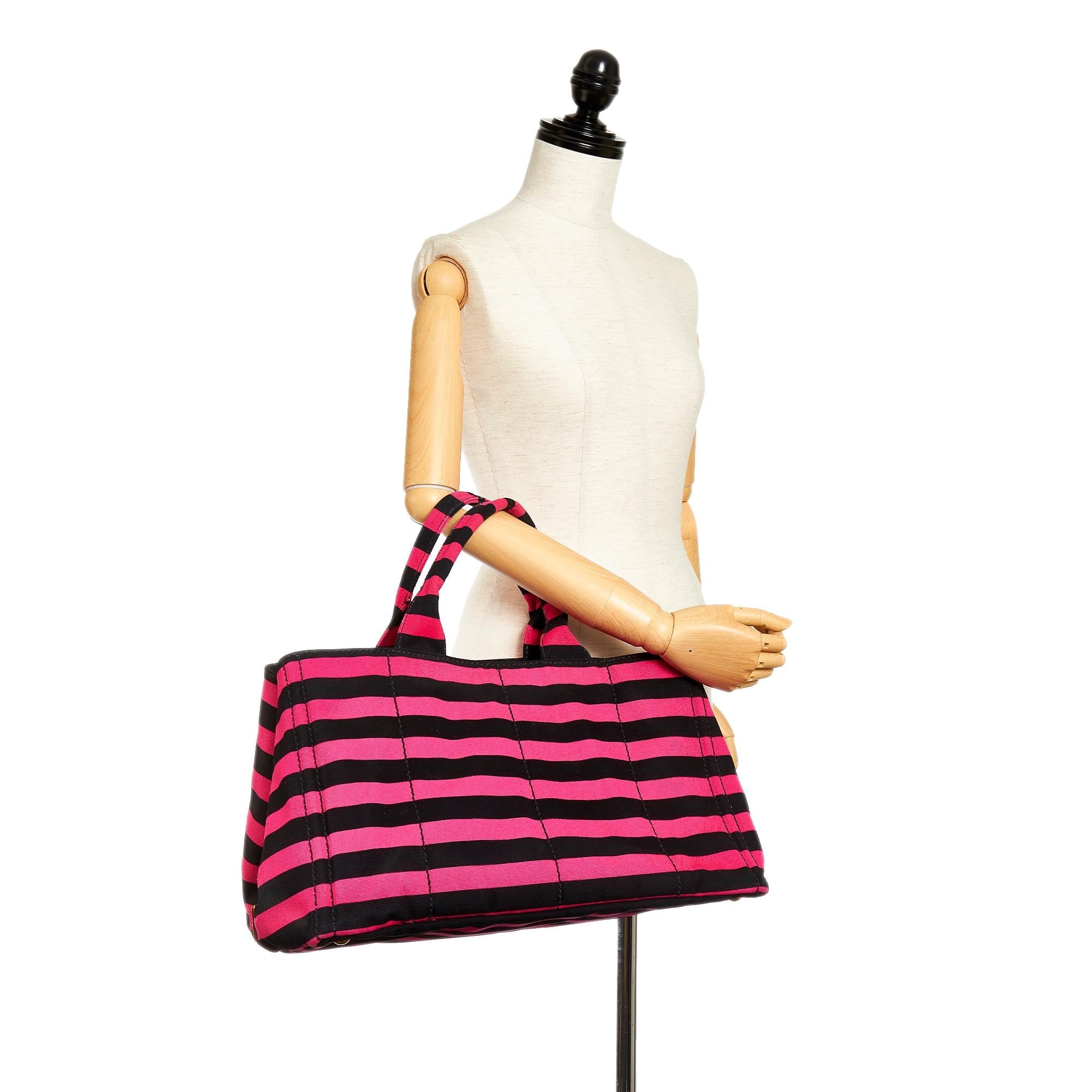Prada Canapa Righe Stripe Tote Bag (SHG-27071)