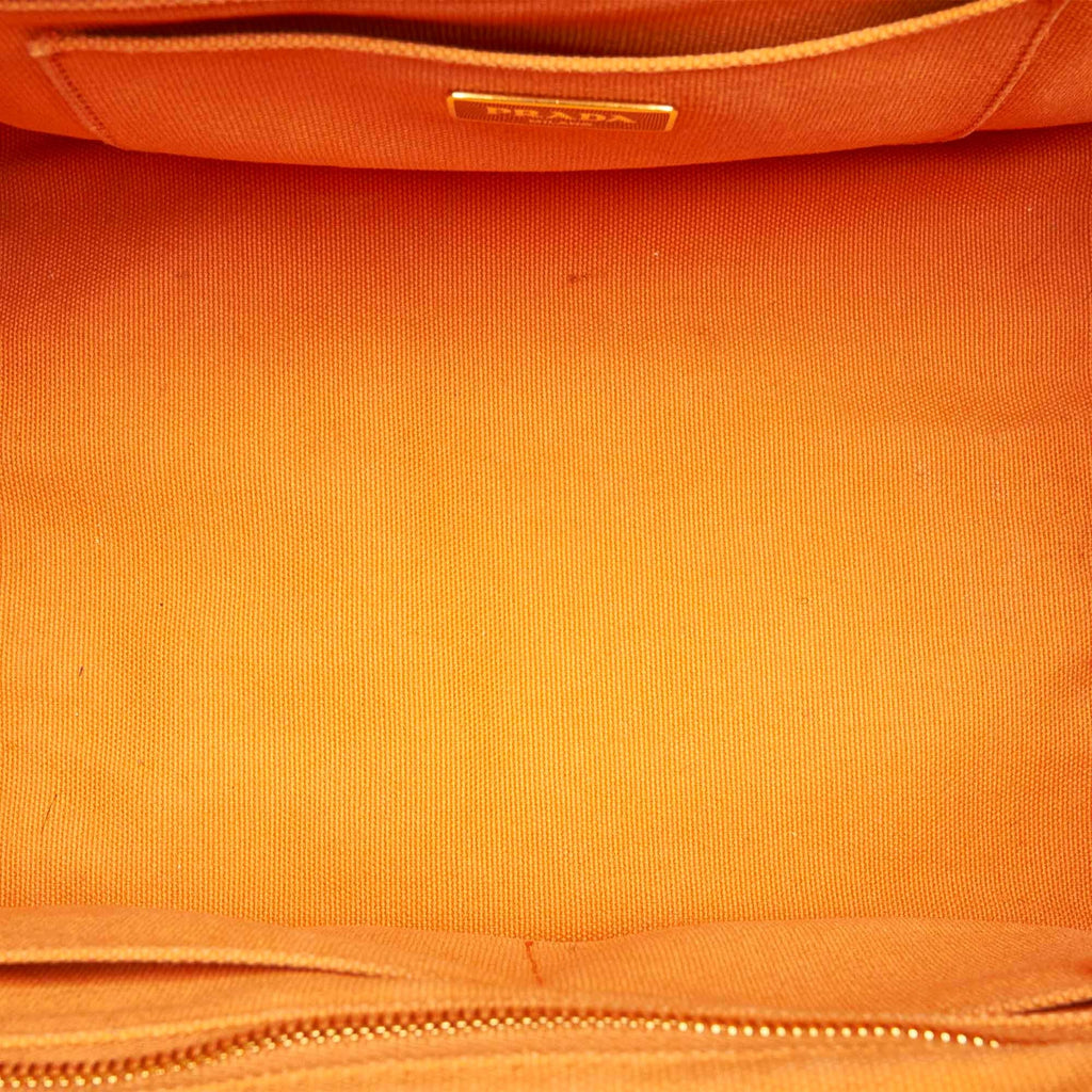 Prada Canapa Studded Canvas Satchel (SHG-17545)