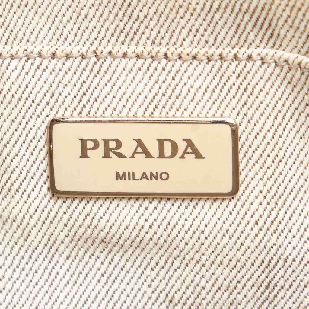 Prada Canapa Studded Canvas Satchel (SHG-28075)