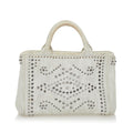 Prada Canapa Studded Canvas Satchel (SHG-28076)