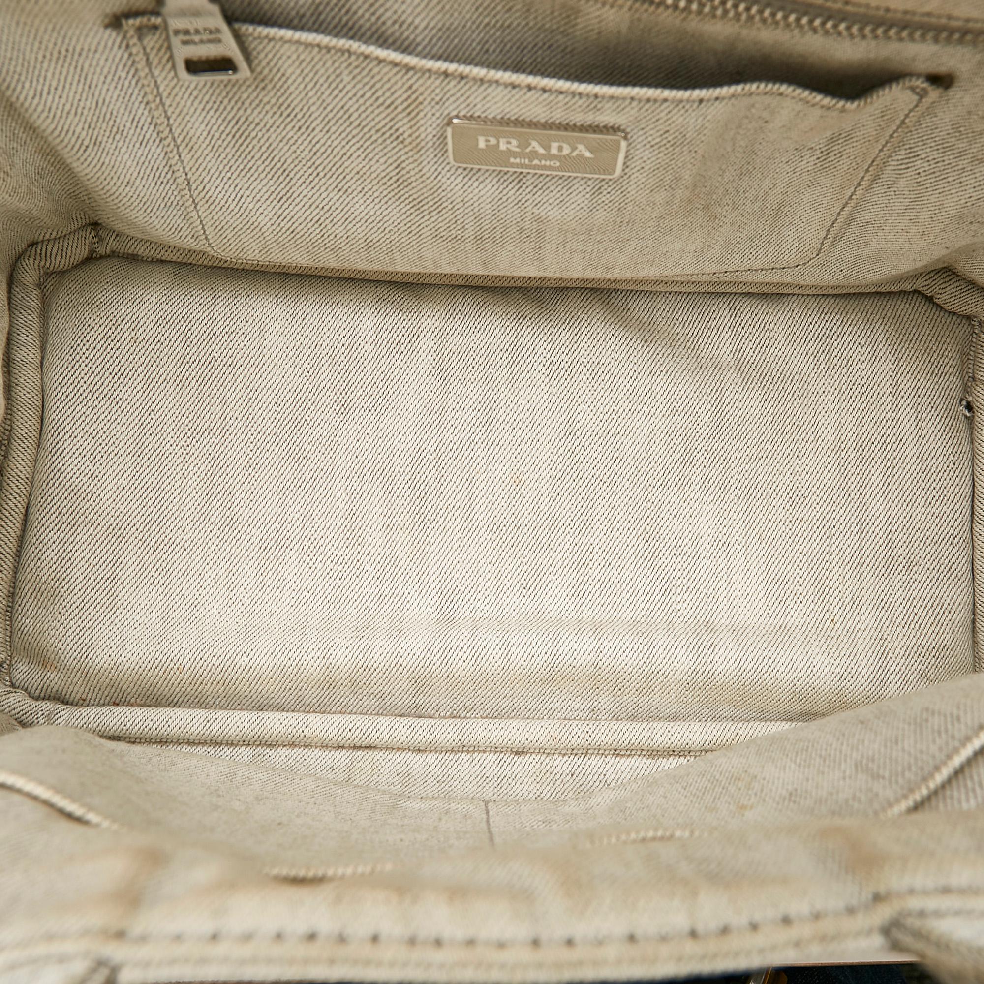 Prada Canapa Studded Canvas Satchel (SHG-28076)