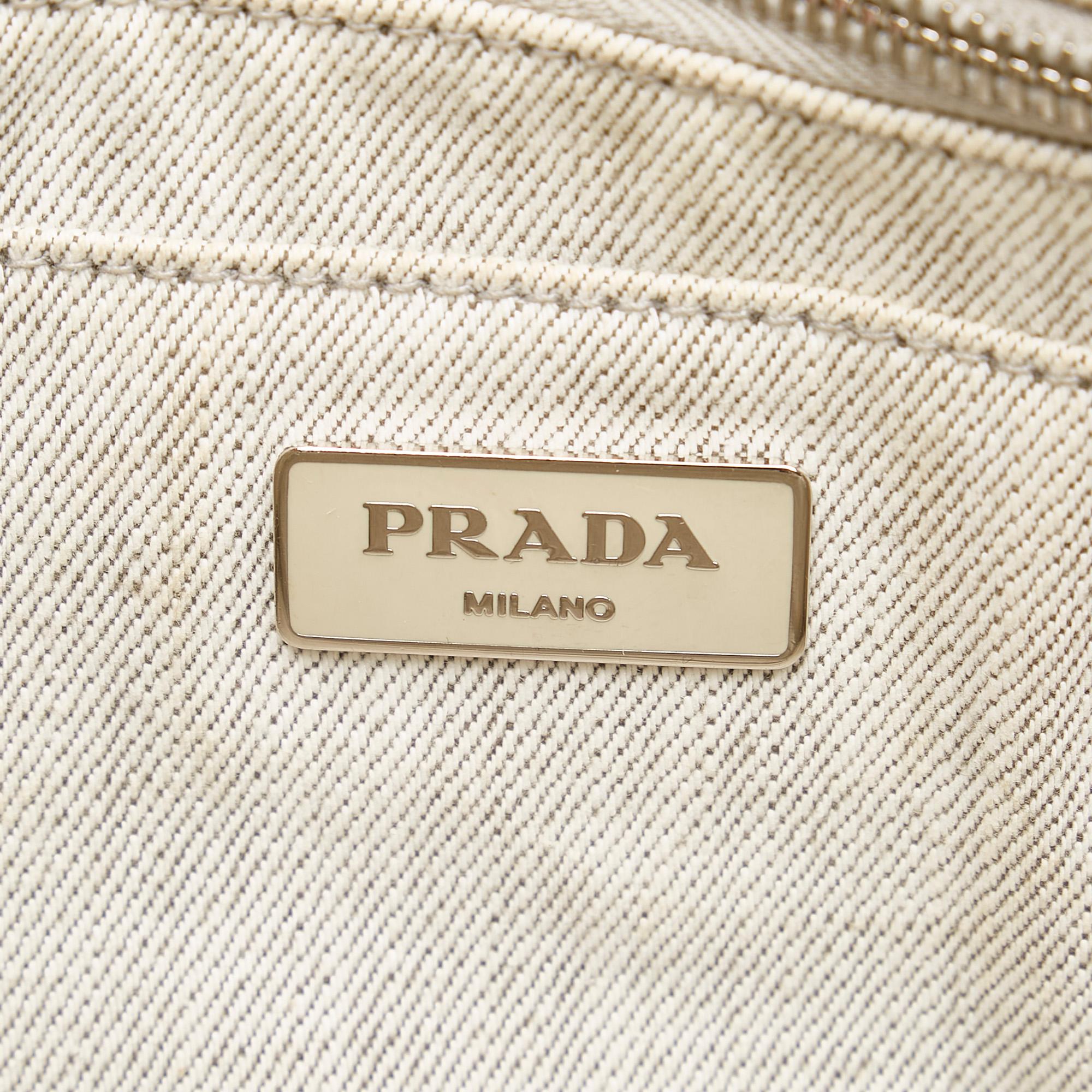Prada Canapa Studded Canvas Satchel (SHG-28076)