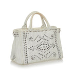 Prada Canapa Studded Canvas Satchel (SHG-28076)