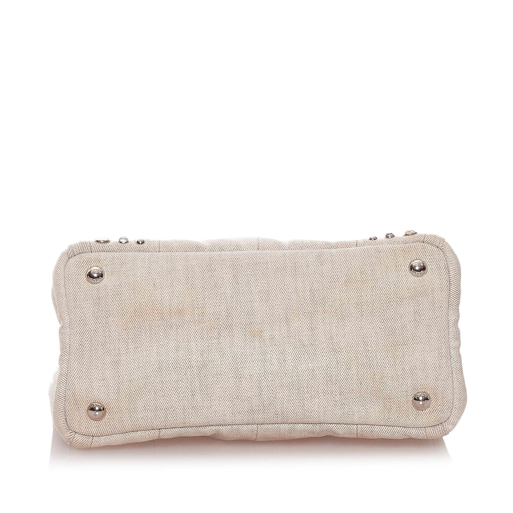 Prada Canapa Studded Canvas Satchel (SHG-28199)