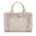 Prada Canapa Studded Canvas Satchel (SHG-28199)