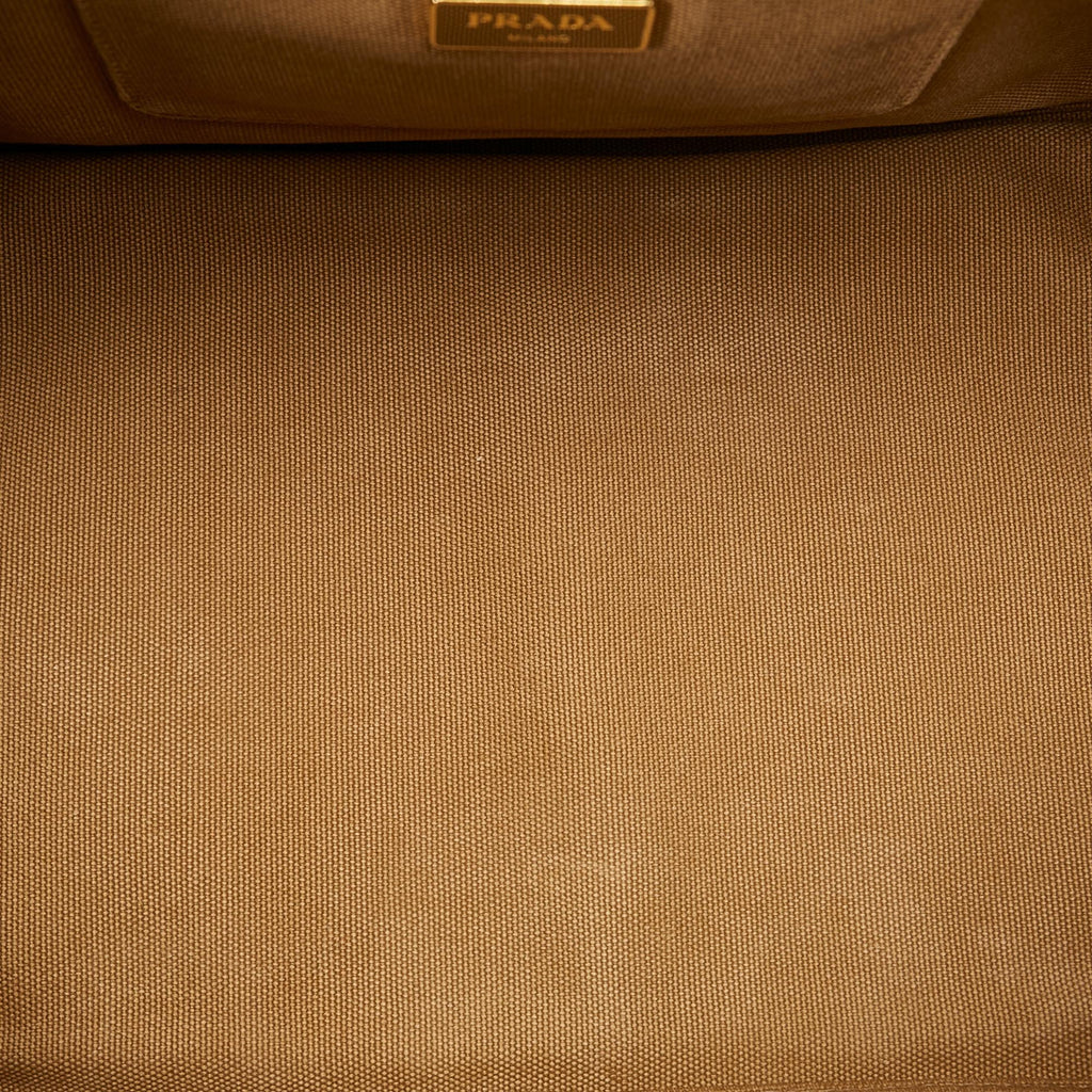Prada Canapa Studded Canvas Tote Bag (SHG-26057)