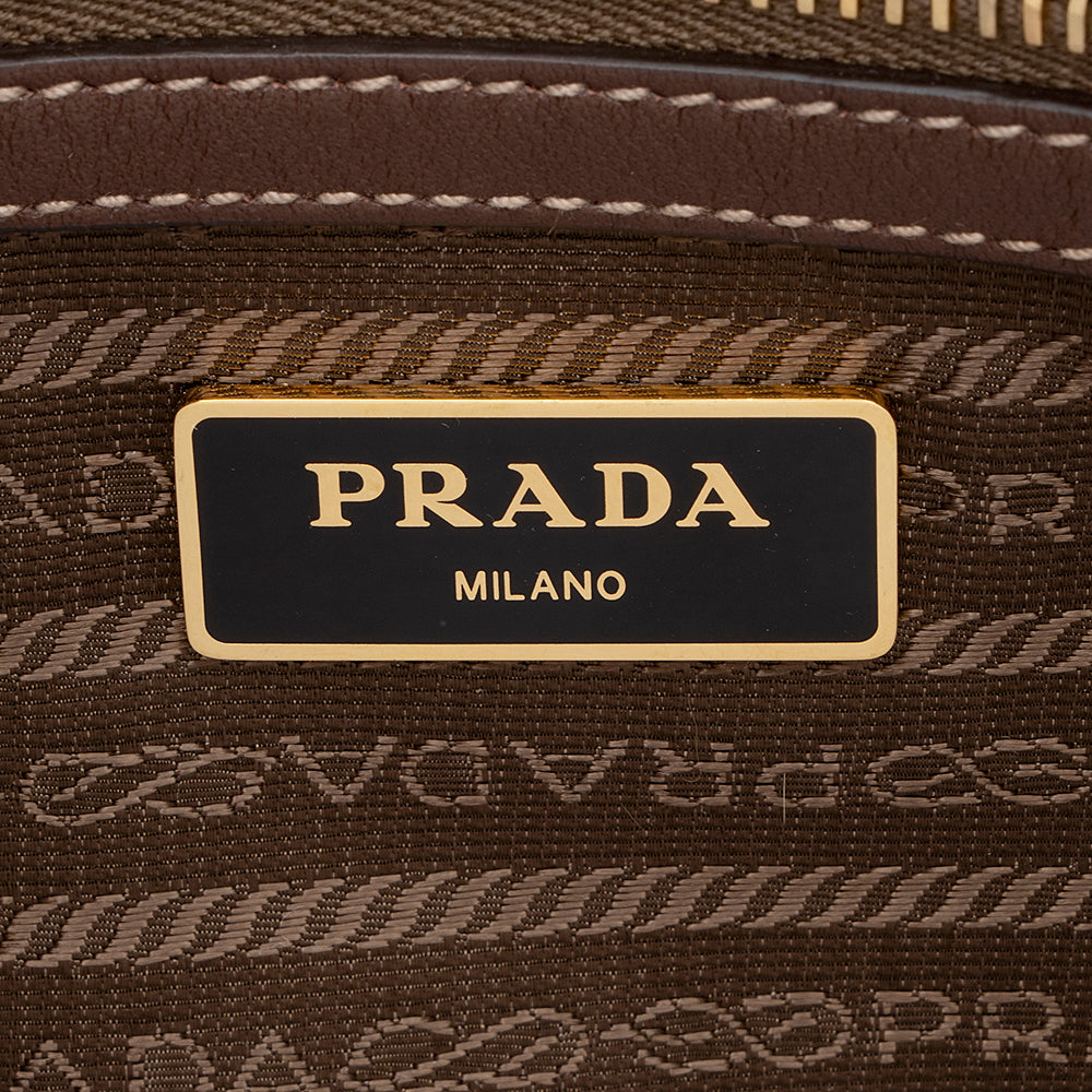 Prada Canvas Jacquard Logo Crossbody Bag (SHF-18477)