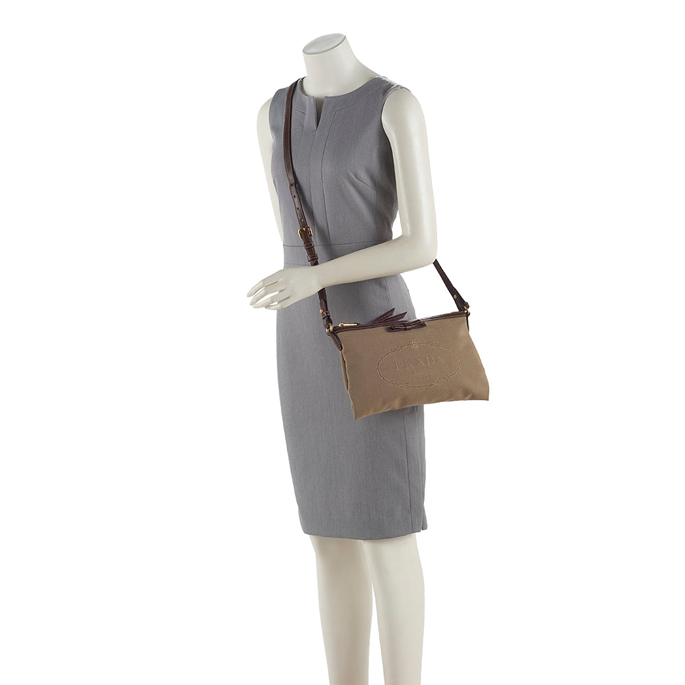 Prada Canvas Jacquard Logo Crossbody Bag (SHF-18477)