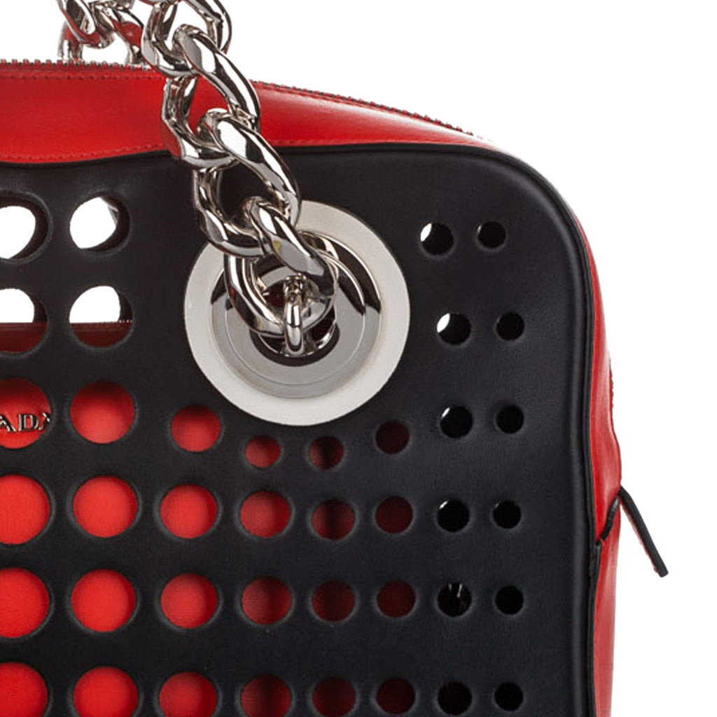 Prada City Fori Perforated Handbag (SHG-27412)