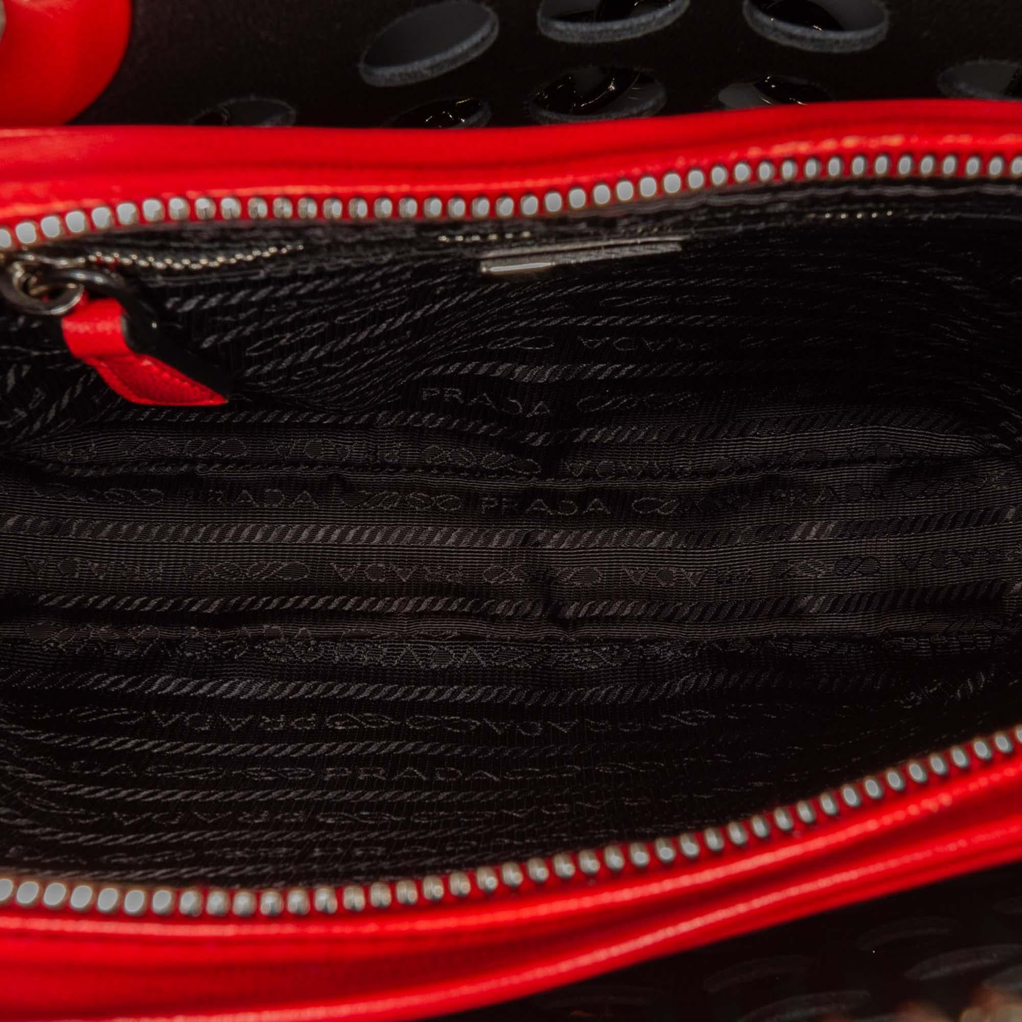 Prada City Fori Perforated Handbag (SHG-27412)