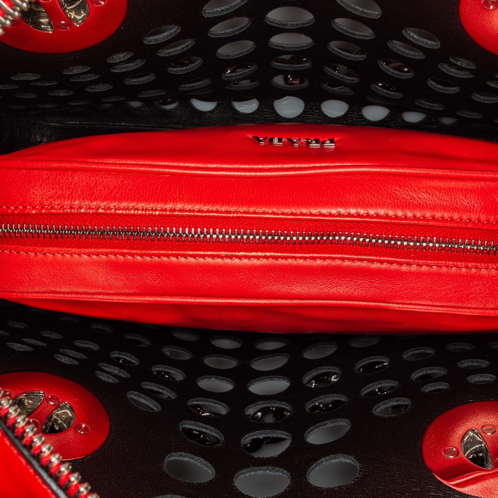 Prada City Fori Perforated Handbag (SHG-27412)