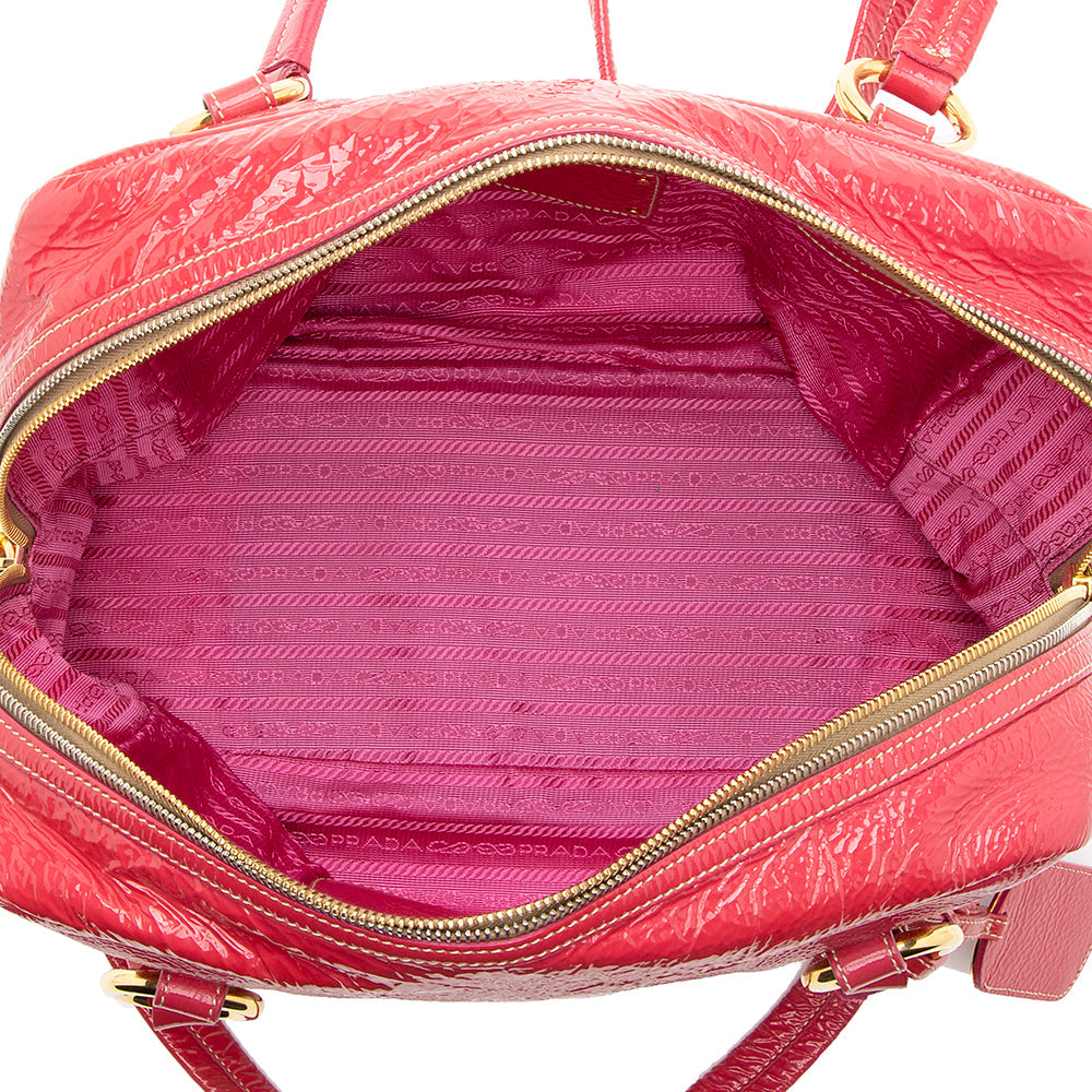 Prada Crinkled Patent Leather Satchel - FINAL SALE (SHF-17678)