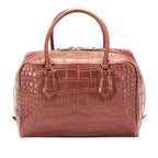 Prada Croc Embossed Leather Handbag (SHG-26197)