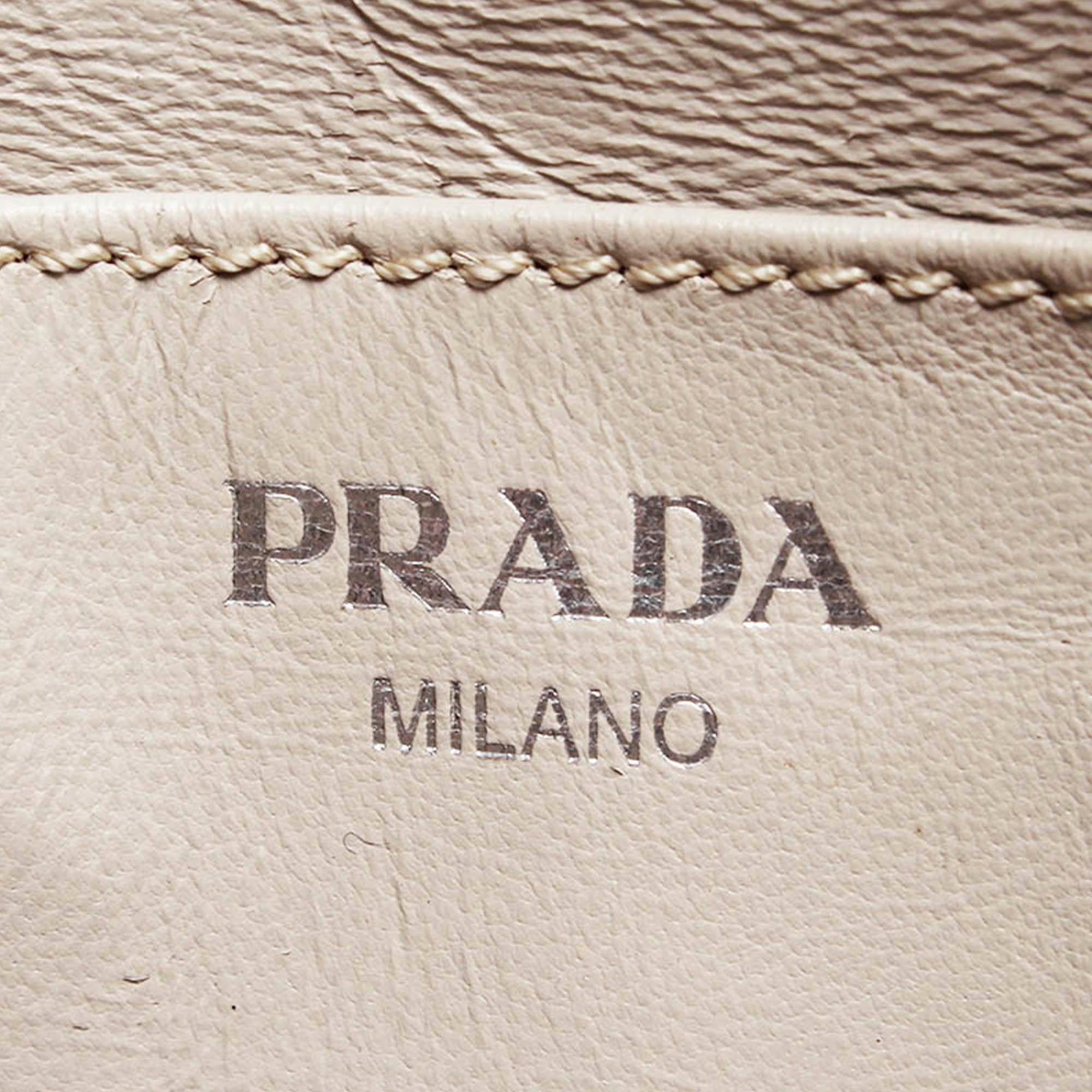 Prada Croc Embossed Leather Handbag (SHG-26197)