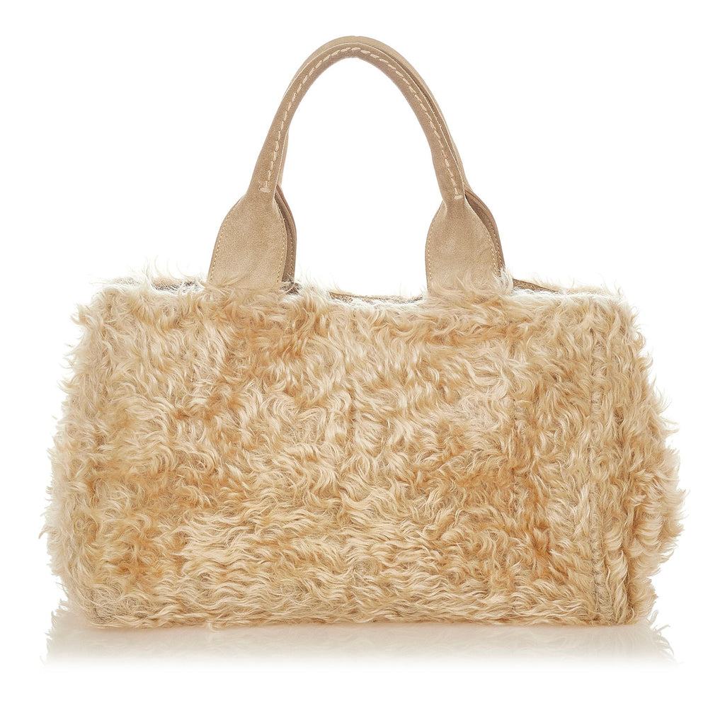 Prada Eco Kidassia Faux Fur Garden Handbag (SHG-25078)