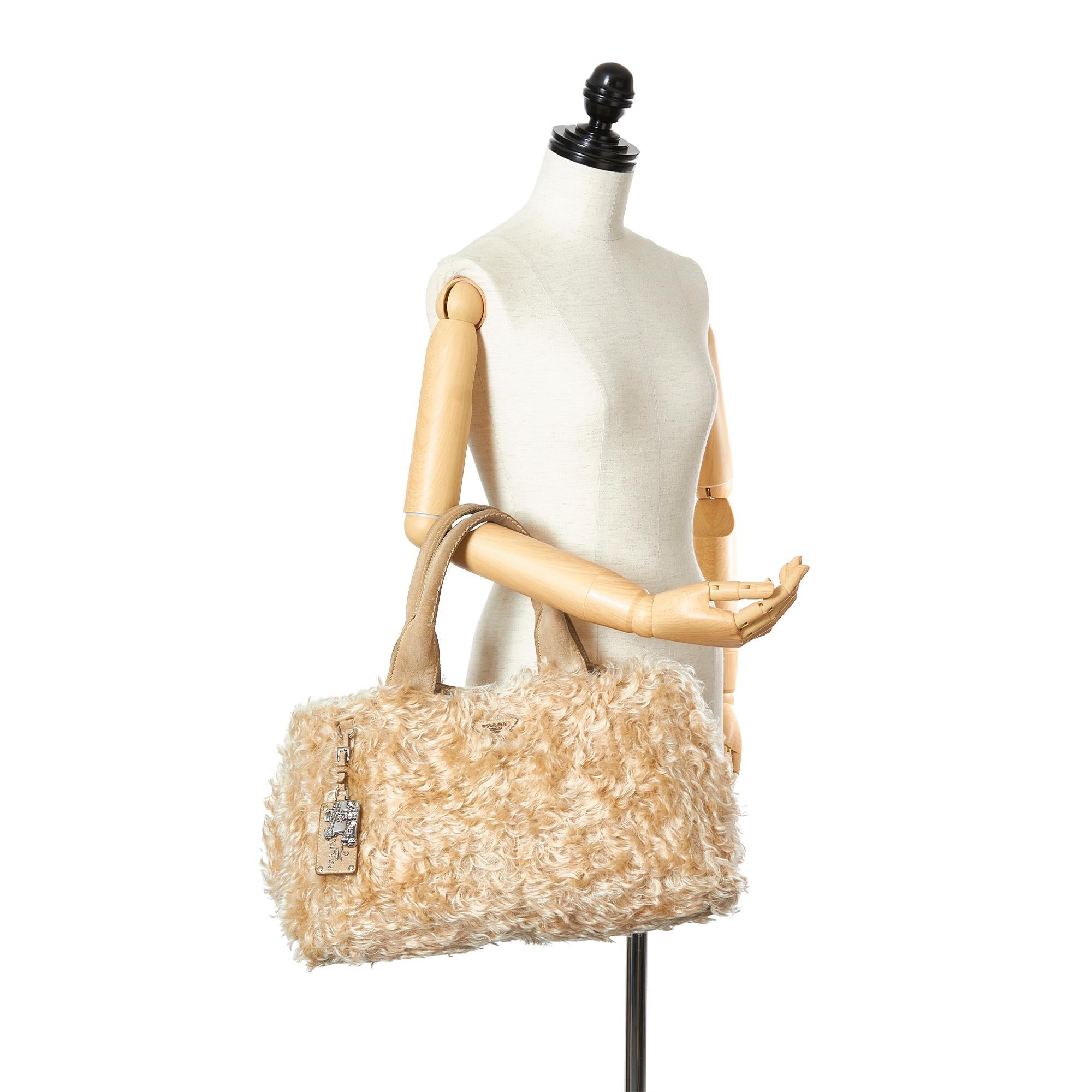 Prada Eco Kidassia Faux Fur Garden Handbag (SHG-25078)