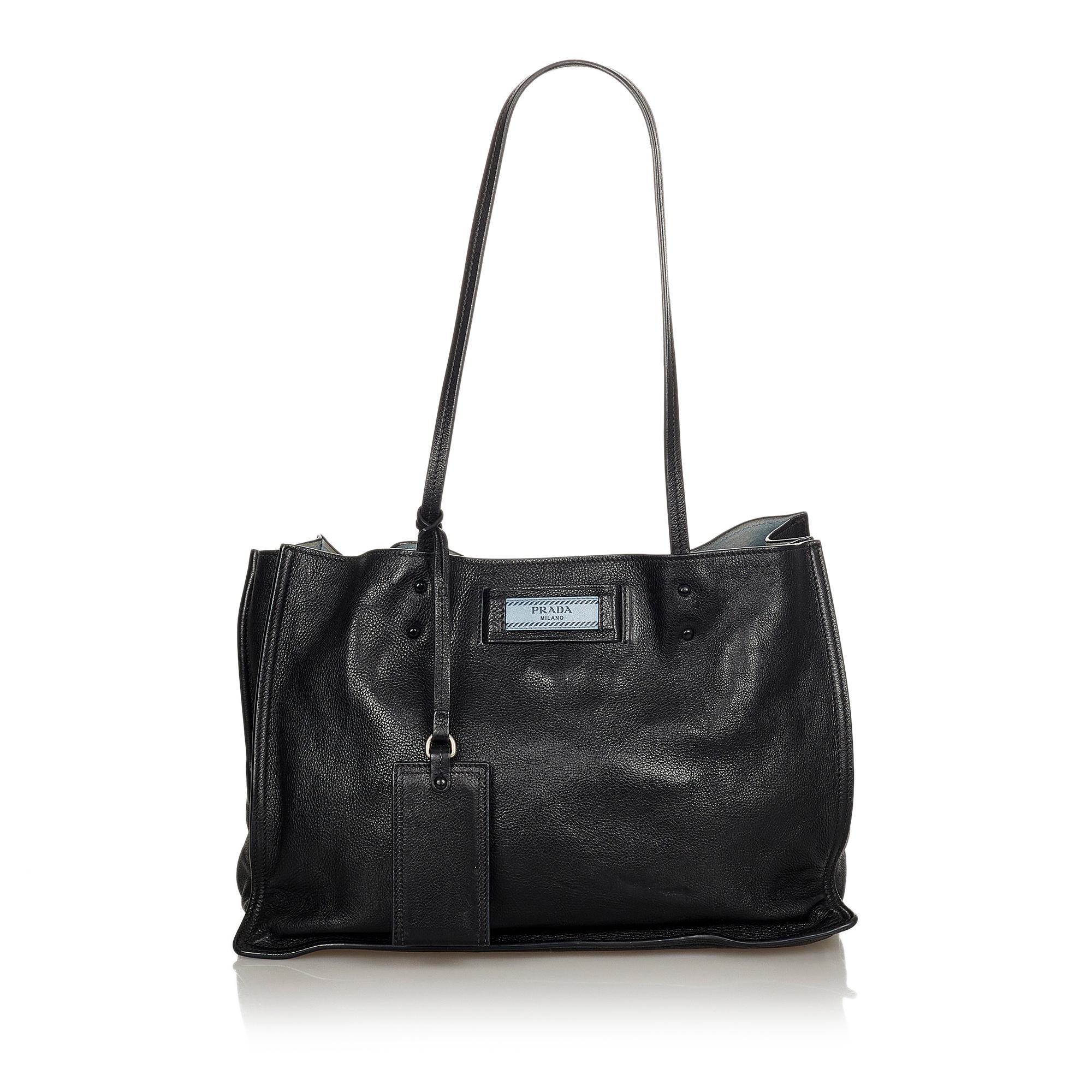 Prada Etiquette Leather Tote Bag (SHG-24647)