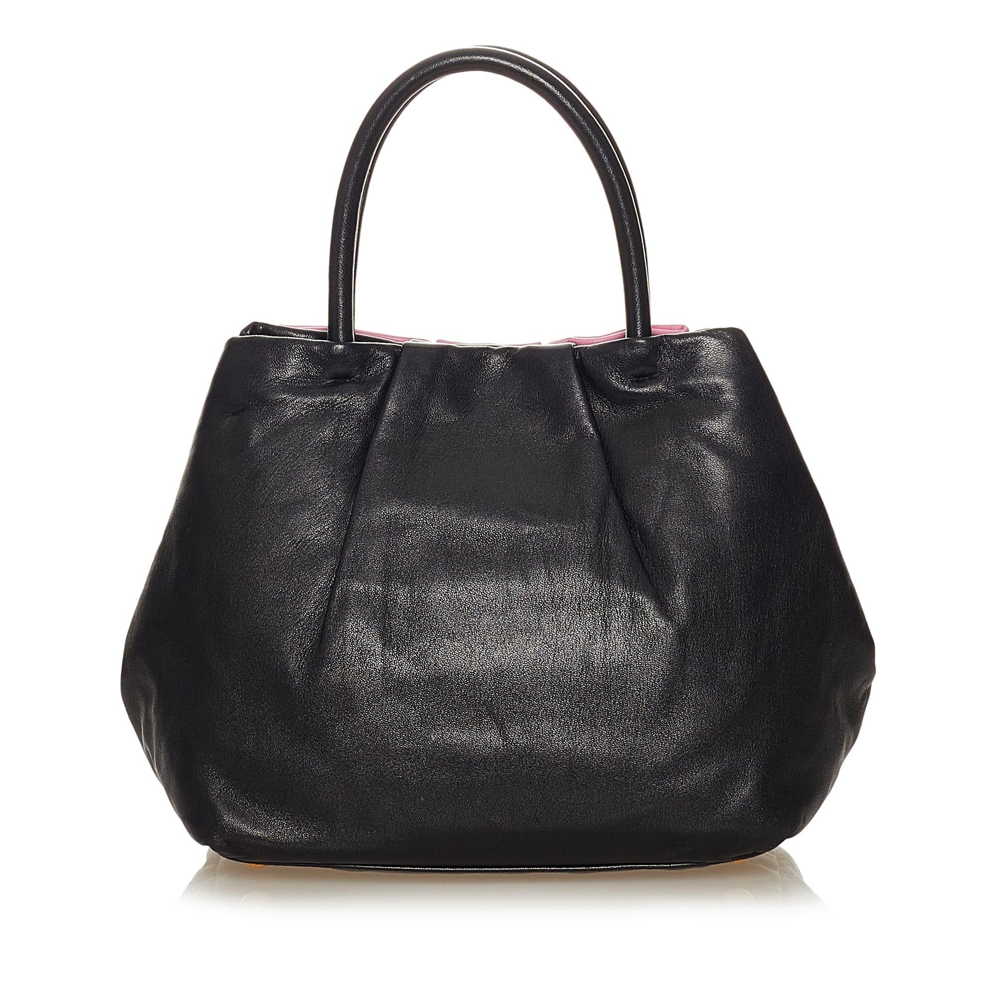 Prada Fiocco Bow Leather Satchel (SHG-27308)