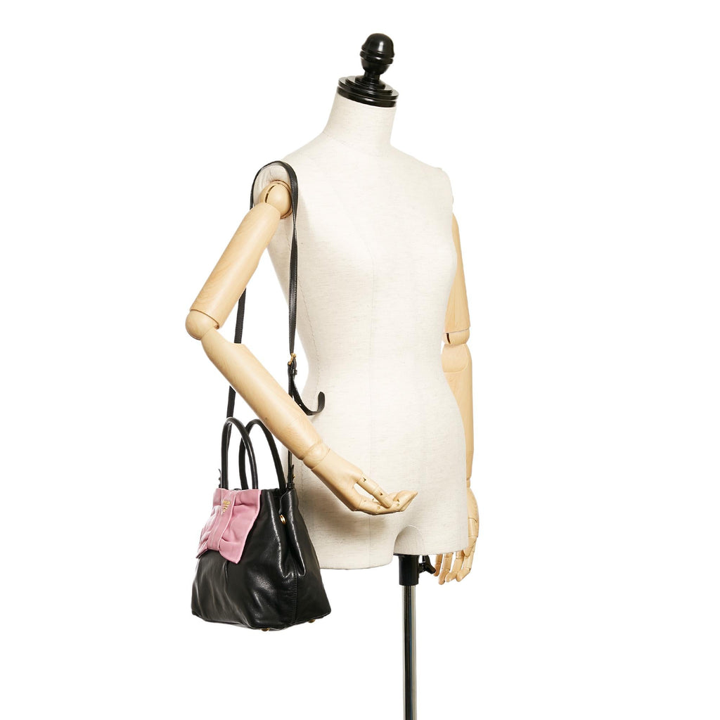 Prada Fiocco Bow Leather Satchel (SHG-27308)