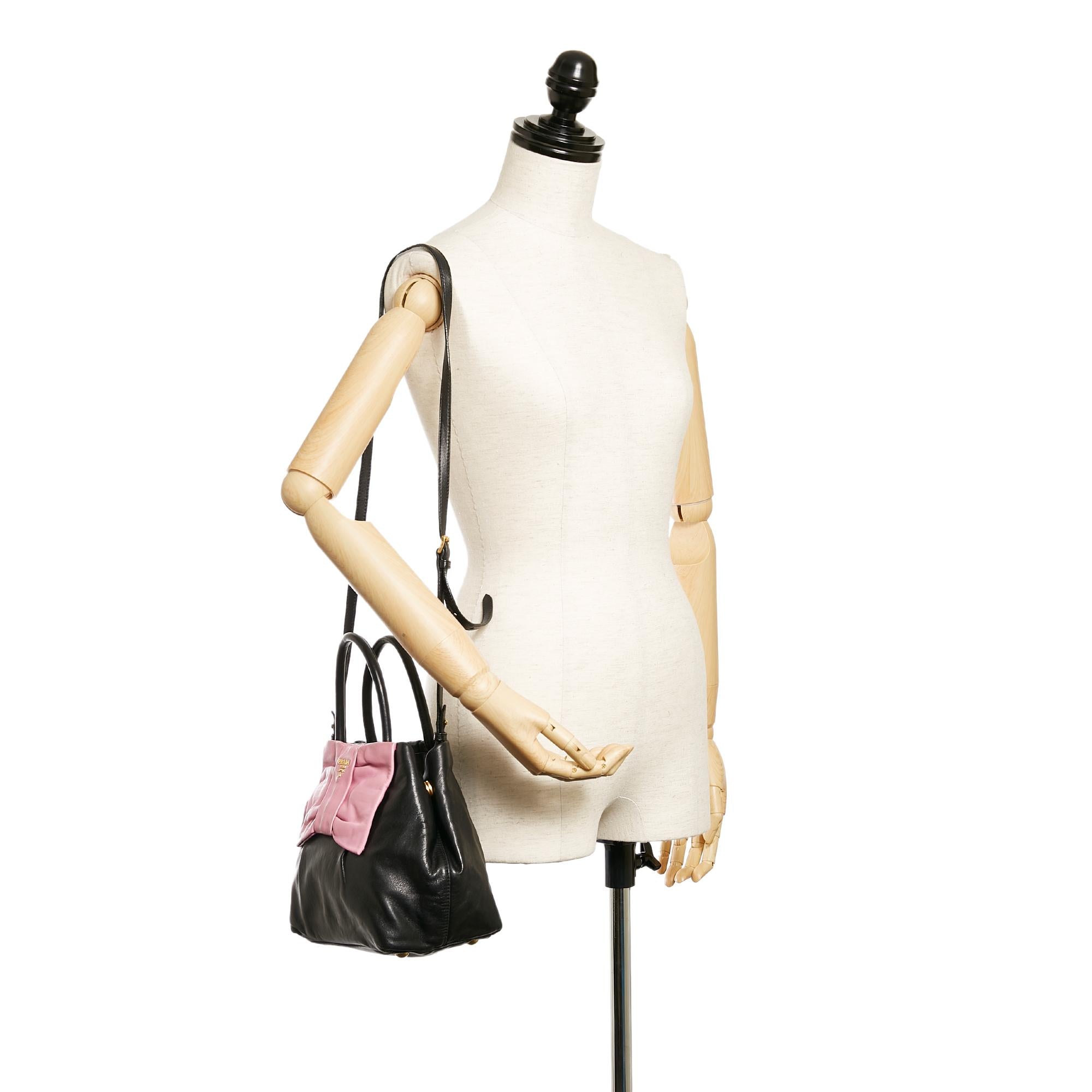 Prada Fiocco Bow Leather Satchel (SHG-27308)