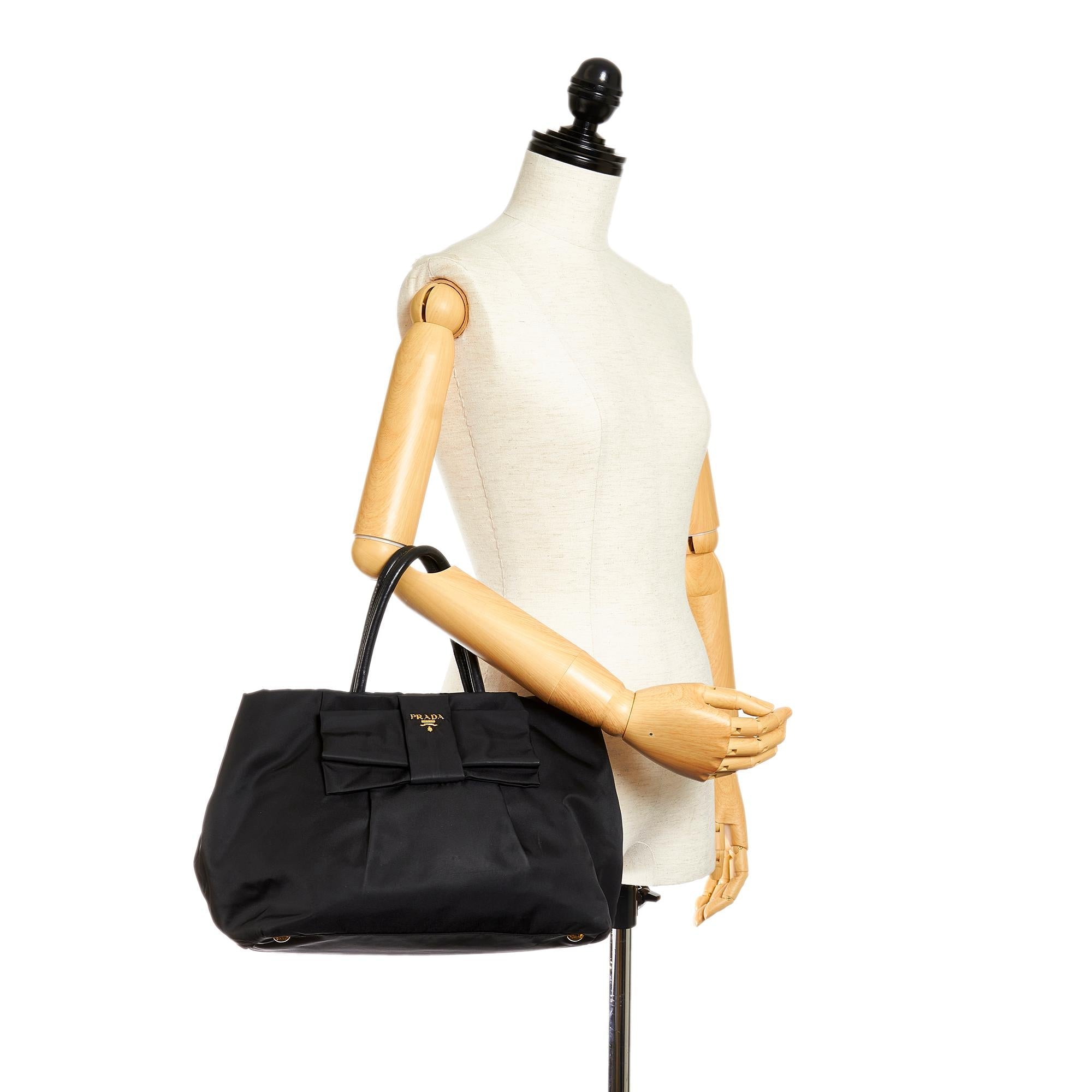 Prada Fiocco Bow Tessuto Handbag (SHG-27095)