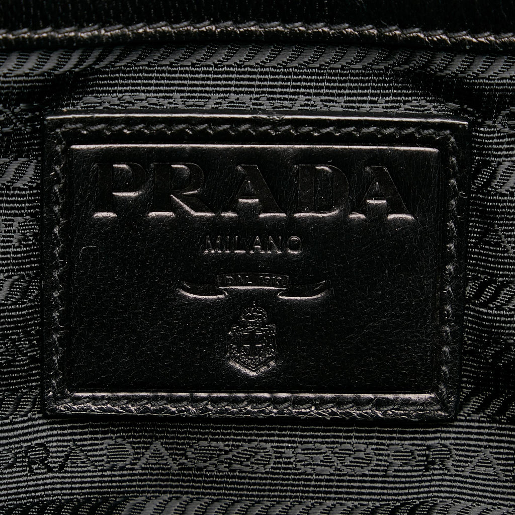 Prada Frame Woven Leather Tote Bag (SHG-26909)