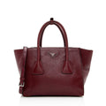 Prada Glace Calf Twin Pocket Tote (SHF-16658)