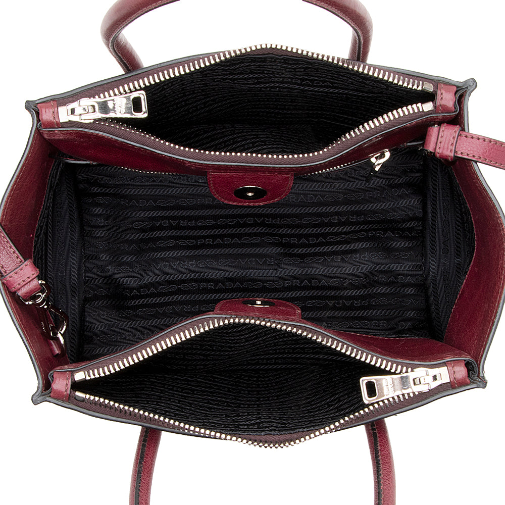 Prada Glace Calf Twin Pocket Tote (SHF-16658)