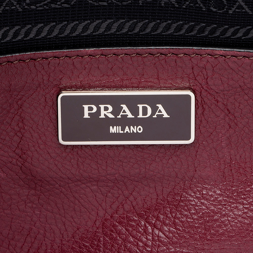 Prada Glace Calf Twin Pocket Tote (SHF-16658)