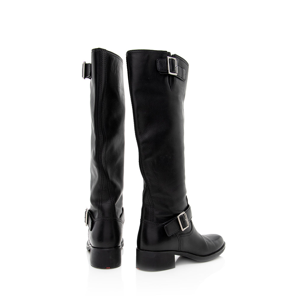Prada Leather Buckle Boots - Size  5.5 / 35.5 (SHF-19584)