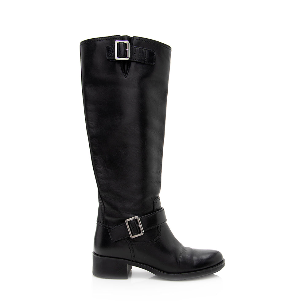 Prada Leather Buckle Boots - Size  5.5 / 35.5 (SHF-19584)