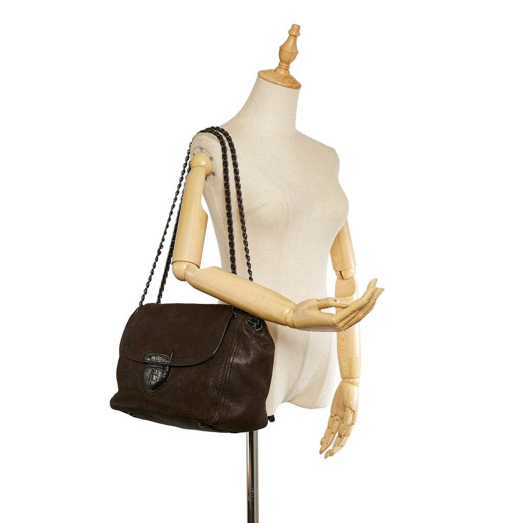 Prada Leather Chain Shoulder Bag (SHG-26594)
