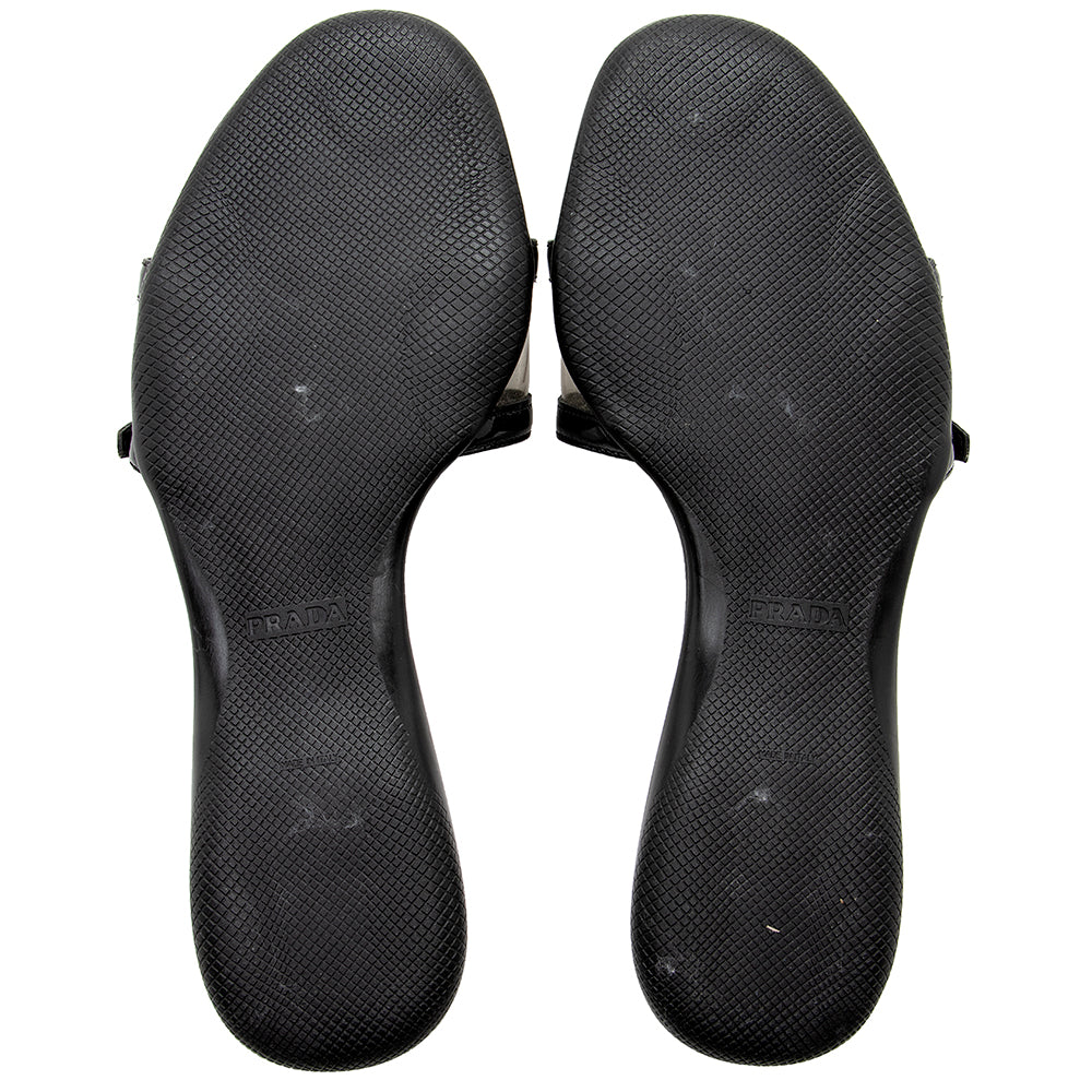 Prada Leather Lucite Sport Slide Sandals - Size 6 / 36 (SHF-18119)
