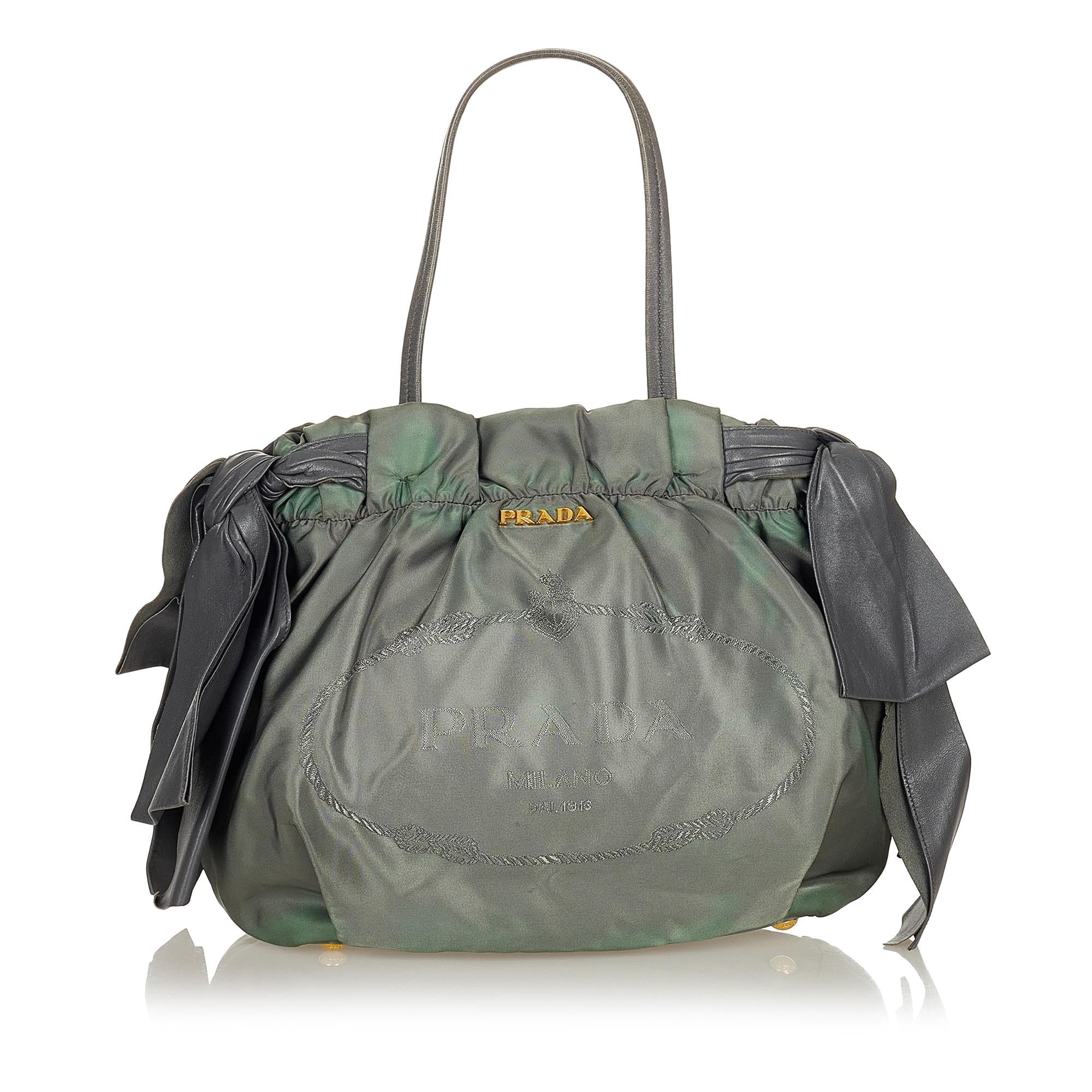 Prada Logo Tessuto Drawstring Tote Bag (SHG-26861)