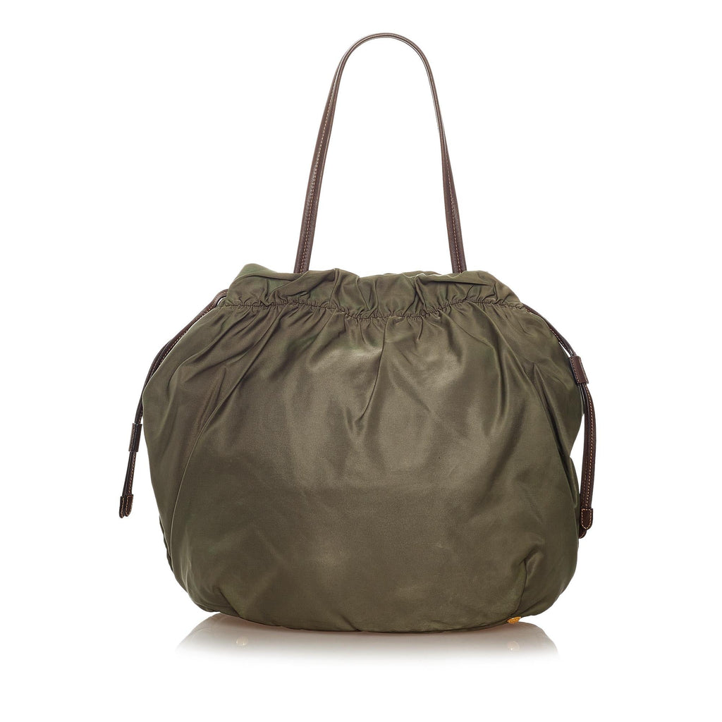 Prada Logo Tessuto Drawstring Tote Bag (SHG-27606)