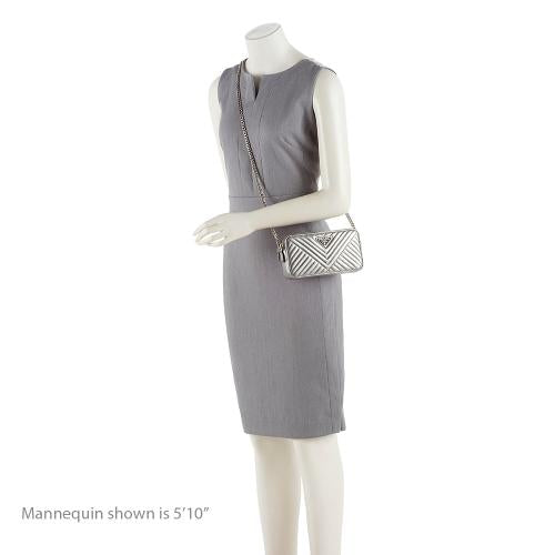 Prada Metallic Leather Diagramme Mini Shoulder Bag (SHF-18475)