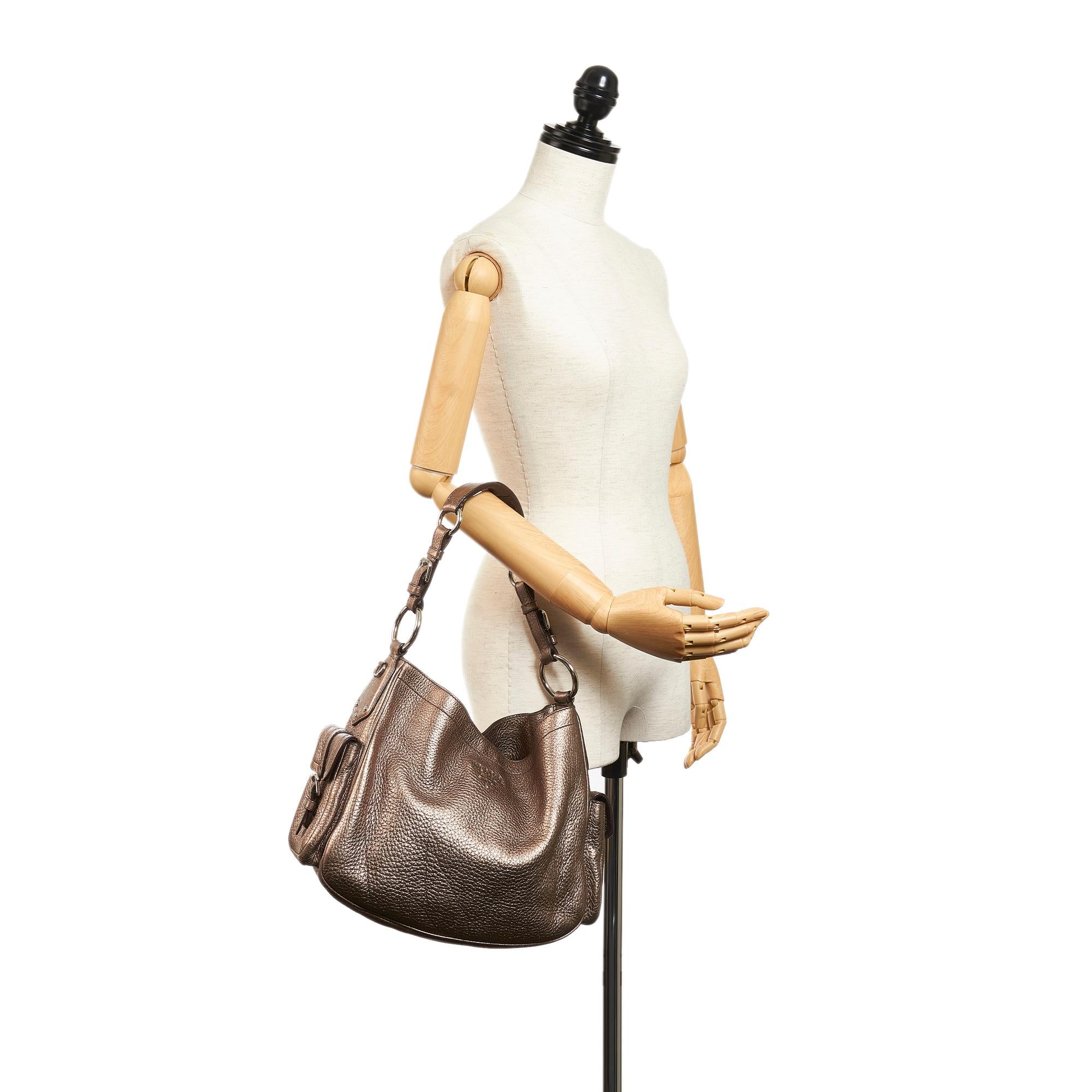 Prada Metallic Leather Shoulder Bag (SHG-27094)