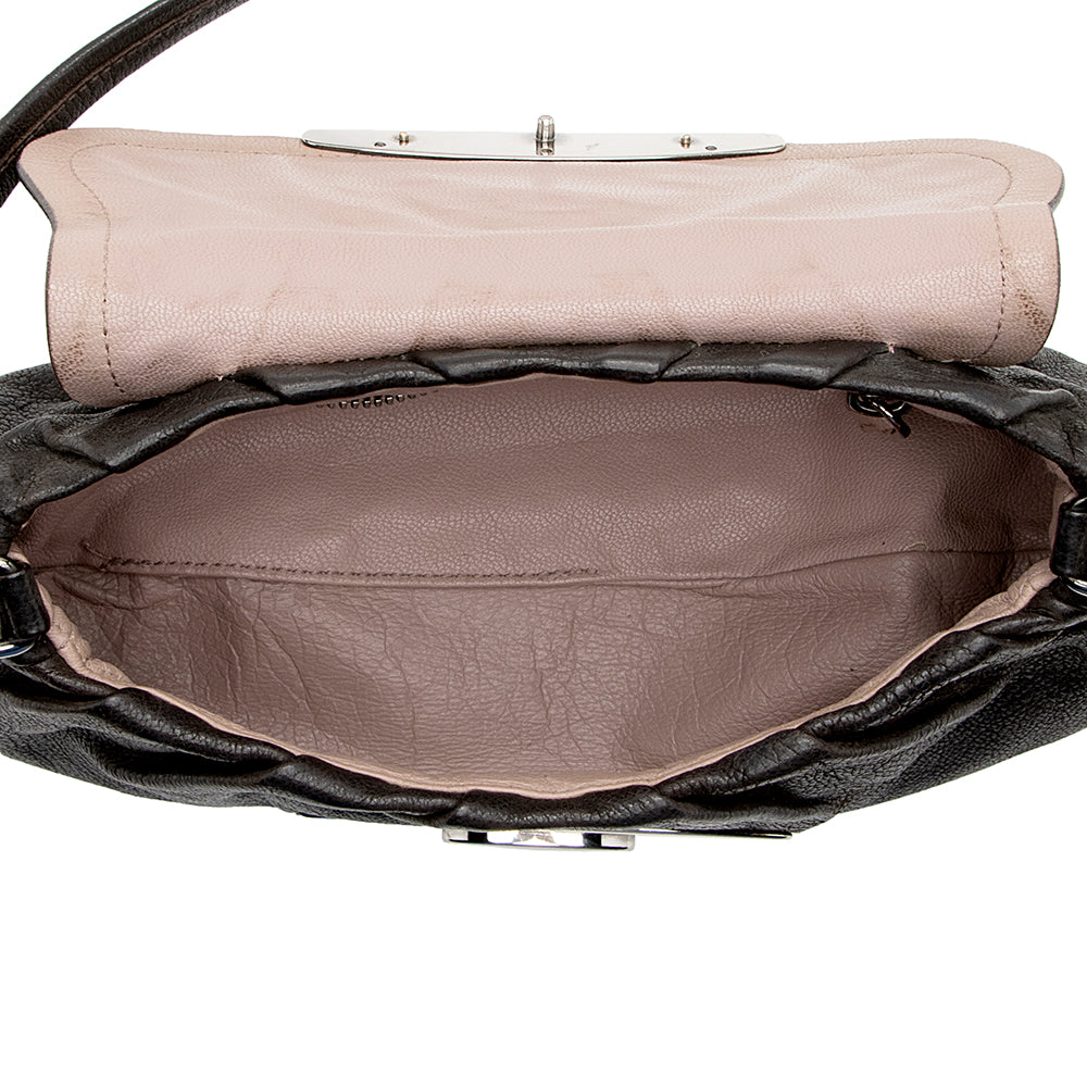 Prada Nappa Embellished Pushlock Shoulder Bag (SHF-18341)