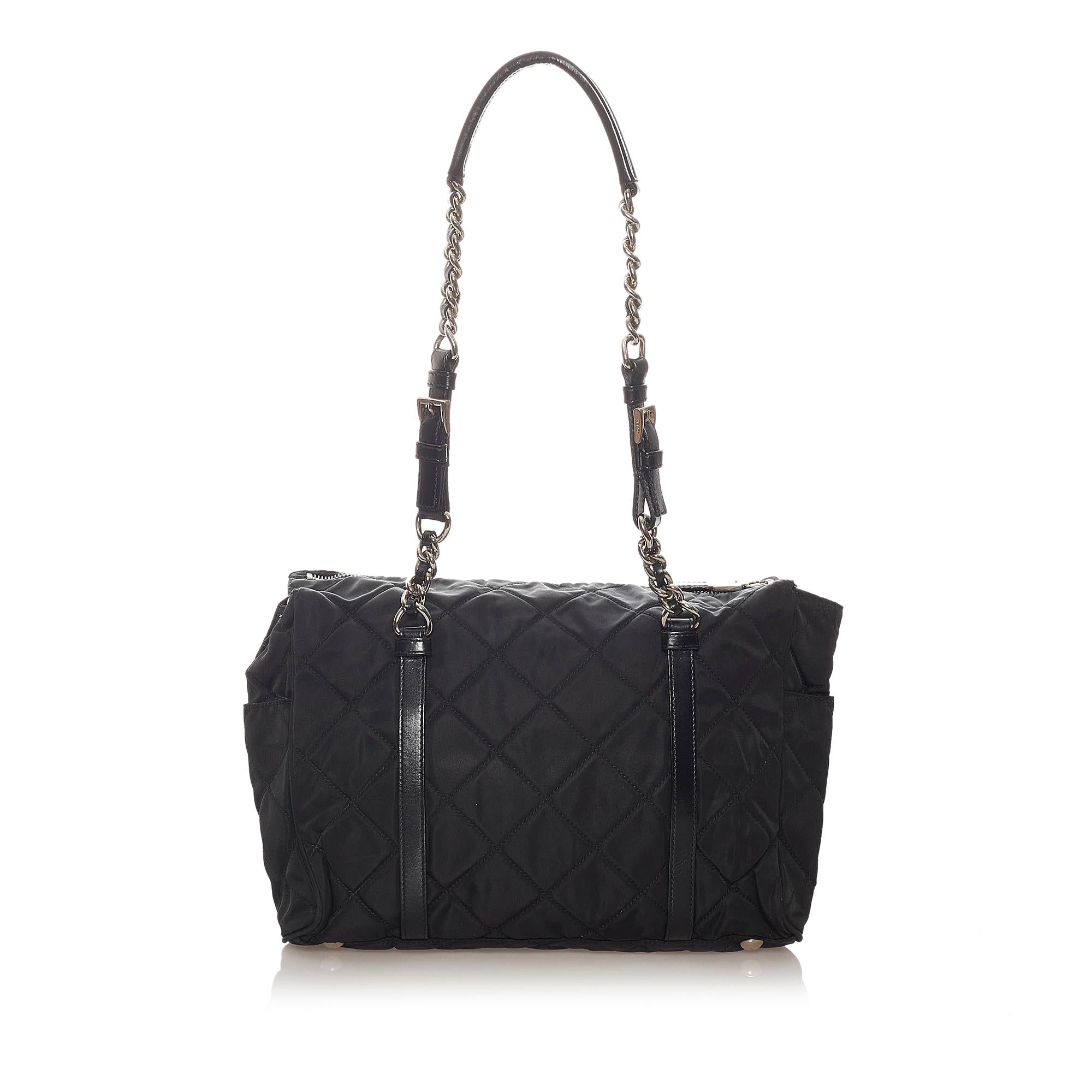 Prada Quilted Tessuto Chain Shoulder Bag (SHG-27691)