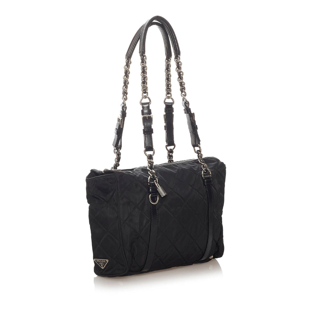 Prada Quilted Tessuto Chain Shoulder Bag (SHG-27691)