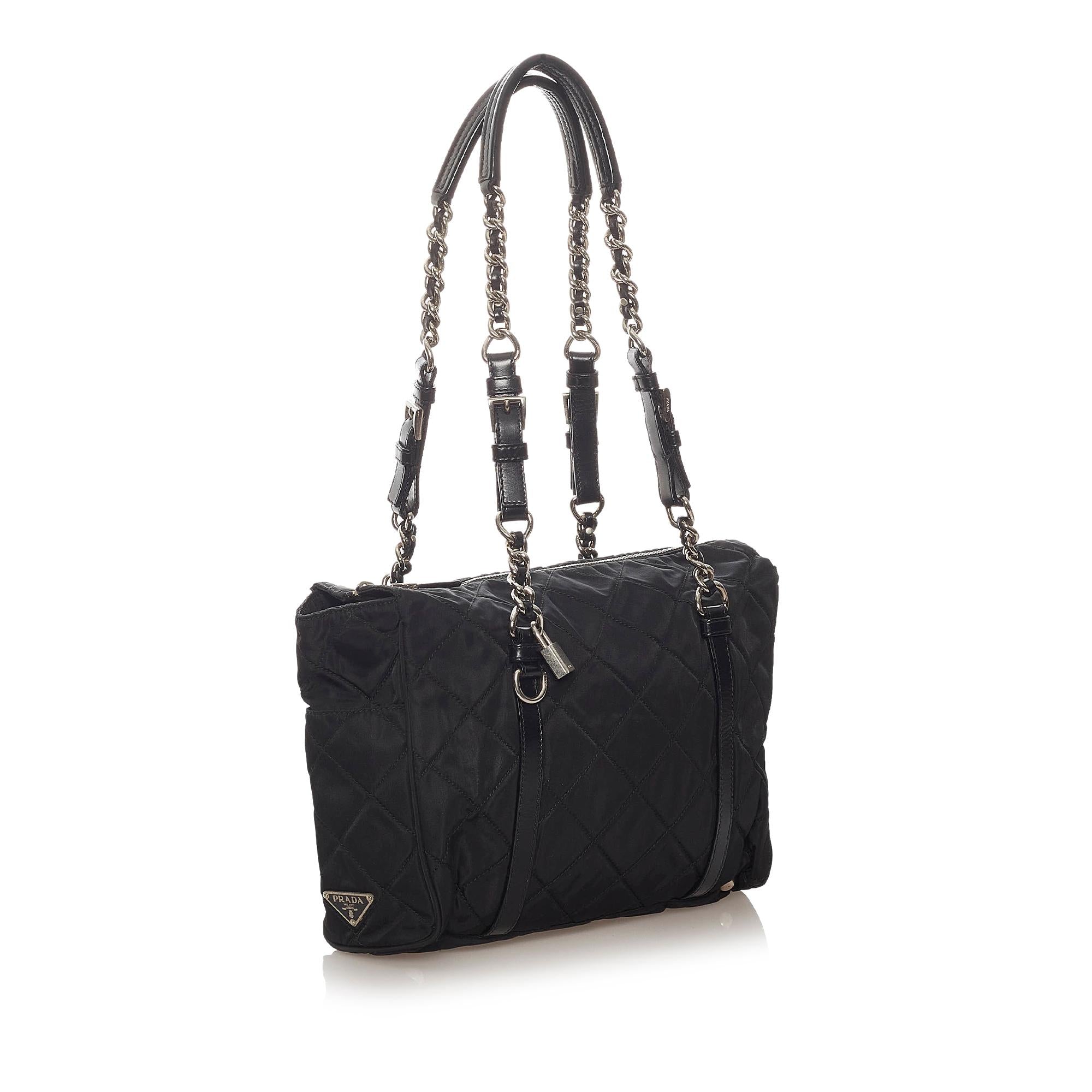 Prada Quilted Tessuto Chain Shoulder Bag (SHG-27691)